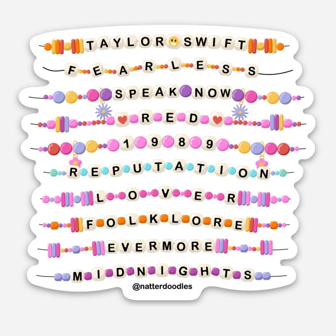 Taylor Swift Album Titles & Friendship Bracelets Era Sticker – Enchanted on  Main